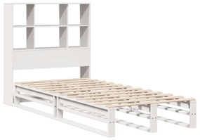 Cama Cosy - Com Estante - 90x190 cm - Madeira Maciça - Cor Branco