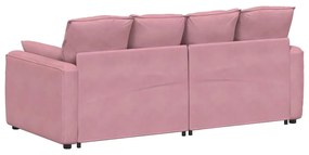 Sofá modular com almofadas rosa