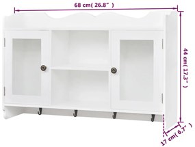 Armário de parede para exposição de livros/DVD/copos MDF branco