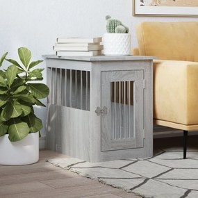 vidaXL Móvel casota para cão derivados de madeira cinzento sonoma