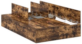 Cama com Armazenamento vidaXL em Carvalho Fumado 120x190 cm