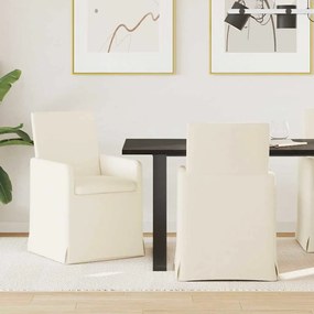 vidaXL Cadeiras de Jantar com rodas 2 pcs Bege 57 x 67 x 95 cm Linho