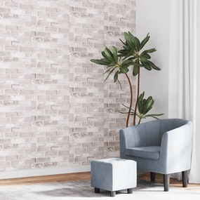 vidaXL Papel parede 3D c/ padrão tijolo 10x0,53 m não-tecido cinza