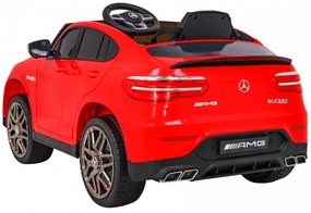 Carro elétrico para Crianças 12V 4x4 Mercedes Benz GLC63S Rodas de EVA, Assento de couro Vermelho