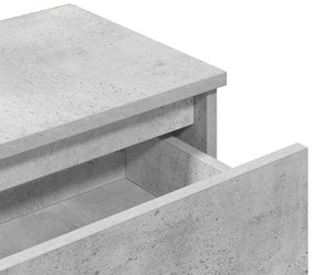 Mesa de cabeceira 40x30x39 cm contraplacado cinzento cimento