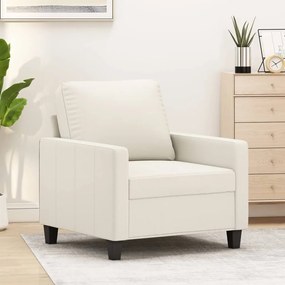 vidaXL Poltrona 60 cm couro artificial cor creme
