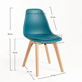 Cadeira Dami - Verde-azulado