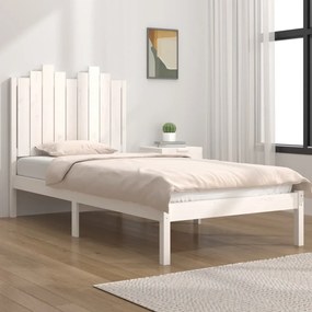 Estrutura de cama 90x200 cm pinho maciço branco