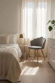 Cadeira Blume Gold Veludo - Cinza