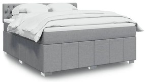 Cama com molas/colchão 180x200 cm tecido cinzento-claro