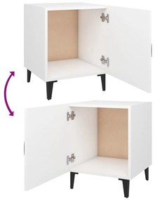 Mesas de cabeceira 2 pcs madeira processada branco