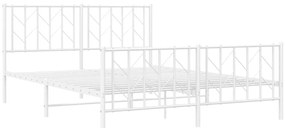 Estrutura de cama com cabeceira e pés 150x200 cm metal branco