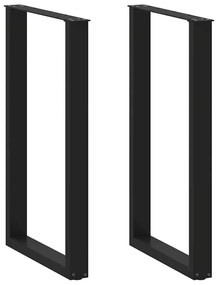 vidaXL Pés de mesa de bar em forma de U, 2 peças, preto, 60x(100-101) cm, aço