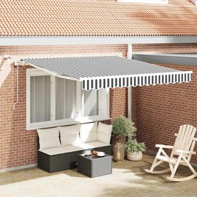 vidaXL Toldo retrátil automático com LED 300x250 cm antracite/branco