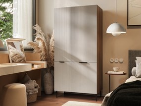 Roupeiro Mardalu 104, Nogueira, Caxemira, 186x90x52cm, 72.5 kg, Portas para roupeiro: Com dobradiças