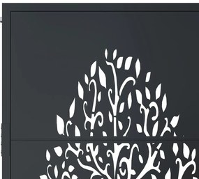 Portão de jardim 105x180 cm aço design árvore antracite