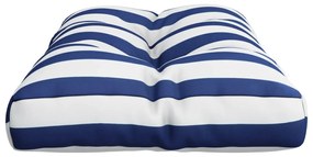 Almofadão para sofá de paletes 70x40x12 cm tecido azul/branco
