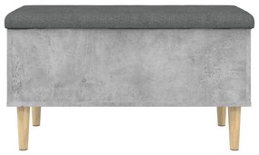 Banco de arrumação 82x42x46cm derivados madeira cinza cimento