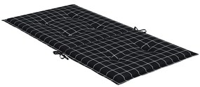 Almofadões cadeira encosto baixo 2 pcs tecido xadrez preto