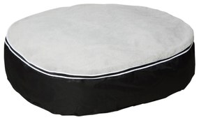 PawHut Cama para Cães e Gatos Lavável com Capa Removível Almofada para Cães de Tamanho Mediano Tecido de Oxford e Pelúcia Suave 80x72x18cm Cinza e Preto