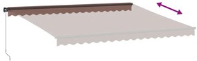 Toldo retrátil manual 450x350 cm castanho