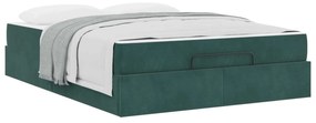 vidaXL Estrutura de cama com colchão com colchão 2 pcs Verde Veludo