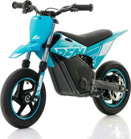Mini moto elétrica para crianças Minicross electrica RFN Warrior SX-E250 Supermotard 250W 12/12" Até 25Km/hora cm limitador Azul Celeste