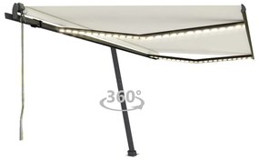 Toldo automático com LED e sensor de vento 450x350 cm cor creme