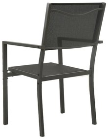 Cadeiras de jardim 2 pcs textilene e aço preto/antracite