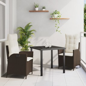 vidaXL Conjunto de 2 Castanho Poli Rattan Castanho, Aço Revestido a Pó