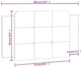 Almofadão de cabeceira 100 cm couro artificial branco