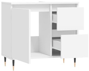 Armário de casa de banho 65x33x60cm derivados de madeira branco