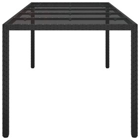Mesa de Jantar de Jardim Preta 250x100x75 cm Rattan Poliéster