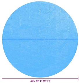 Película para piscina PE solar flutuante redondo 455 cm azul