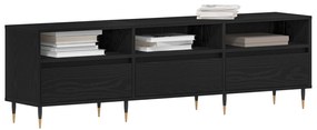Armário para TV vidaXL Preto Carvalho 150x30x44,5 cm Madeira Reestrutu