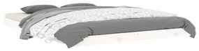 Estrutura de cama de casal 135x190 cm pinho maciço branco