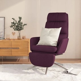vidaXL Cadeira de descanso com apoio de pés tecido roxo