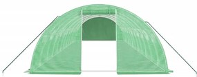 Estufa com estrutura de aço 48 m² 12x4x2 m verde