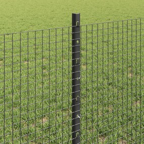 Cerca de Arame Soldado com 5 Postes U Cinza 0.6x10 m Aço