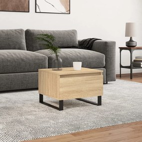 vidaXL Mesa de centro 50x46x35 cm derivados de madeira carvalho sonoma