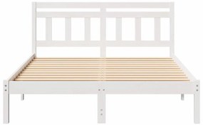 Estrutura da Cama Branco 140 x 190 cm Madeira de Pinheiro