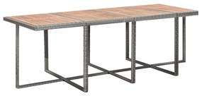13 pcs conjunto jantar exterior vime e madeira acácia antracite