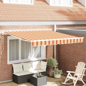 vidaXL Toldo Manual Amarelo e Laranja 350 x 250 x 165 cm Poliéster