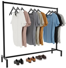 Cabideiro Melva em metal 150 x 38 x 120 cm Preto