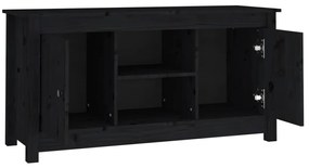 Móvel de TV 103x36,5x52 cm madeira de pinho maciça preto