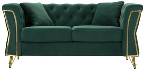 SOFÁ EMY VERDE COM ALMOFADAS 162X83X76 CM