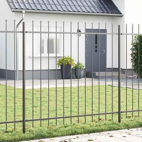 vidaXL Cerca de Jardim com Topo de Lança Cinza, 13,6 x 1,5 m, Feita de Aço