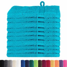 Panos de prato 10 pcs Turquesa 15 x 21 cm Algodão