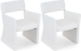 Conjunto de 2 Cadeirões Estofados (MESA NÃO INCLUIDA), 63 x 62 x 83 cm, Estrutura Metálica Reforçada, Branco