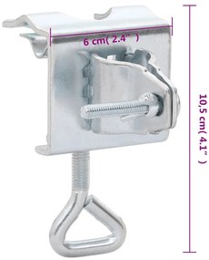 Grampos de guarda-sol para varanda 2 pcs 32 mm aço galvanizado
